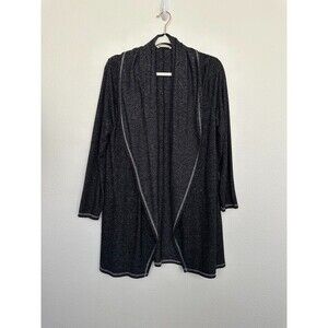 Soft Surroundings Drape Open Front Cardigan Space Dye Soft Jersey Gray Sz Medium